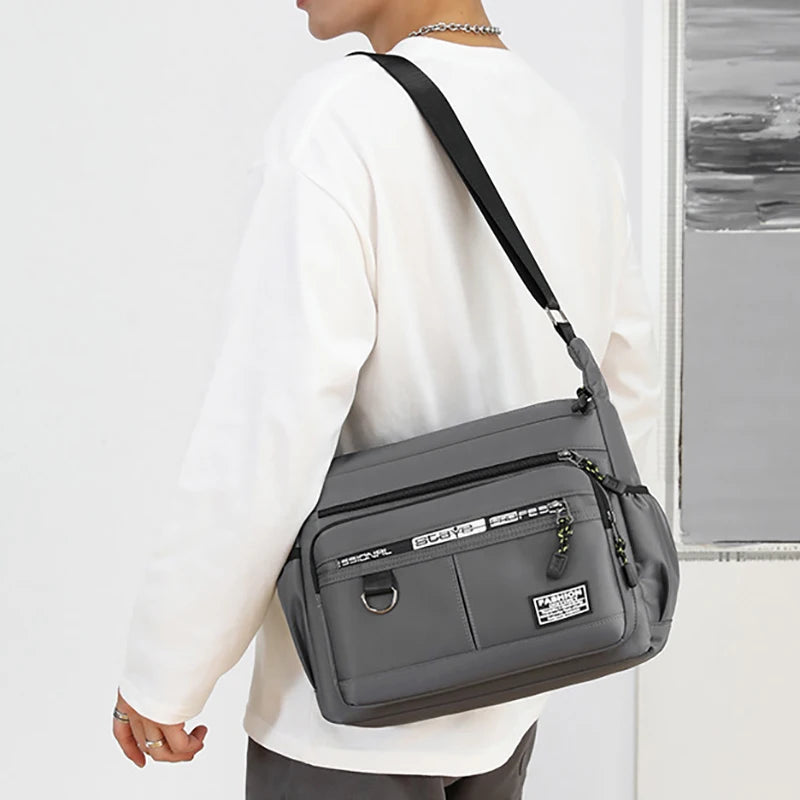 Bolso de hombro Oxford de diseño gran capacidad para hombre, casual, de múltiples capas, a la moda, de un solo hombro, bandolera de lujo