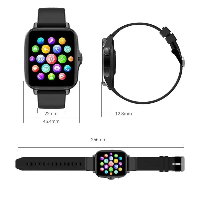 Reloj Inteligente para Teléfono Android Pantalla a Color de 1.44'' Pulgadas Llamadas Bluetooth Monitoreo de Oxígeno en Sangre/Presión Arterial Reloj Inteligente para Mujeres y Hombres