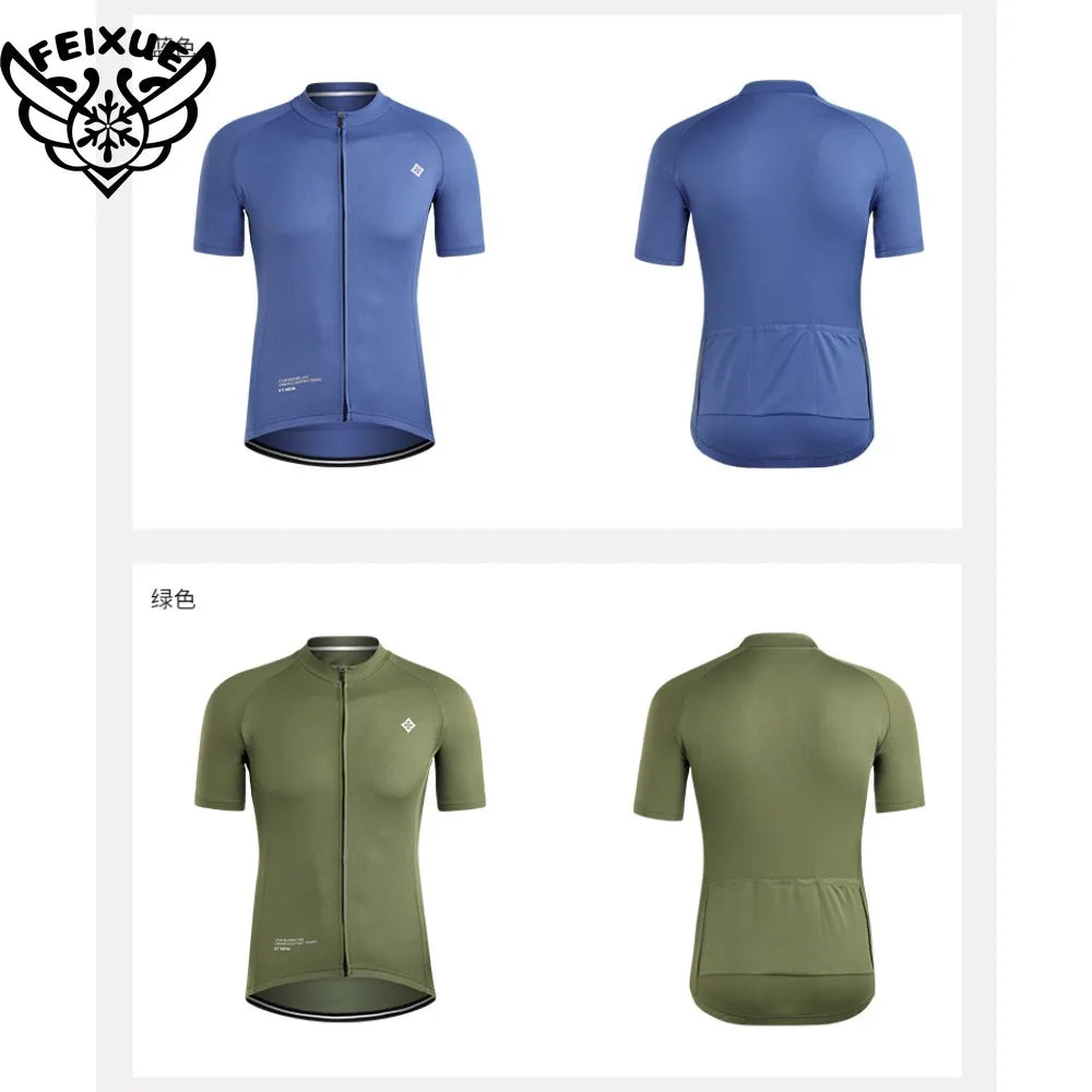 Maillot de Ciclismo para Hombre Transpirable Ropa de Bicicleta Sólido con Bolsillos Camiseta Superior de Ciclismo para Hombres Ropa de Ciclismo de Montaña