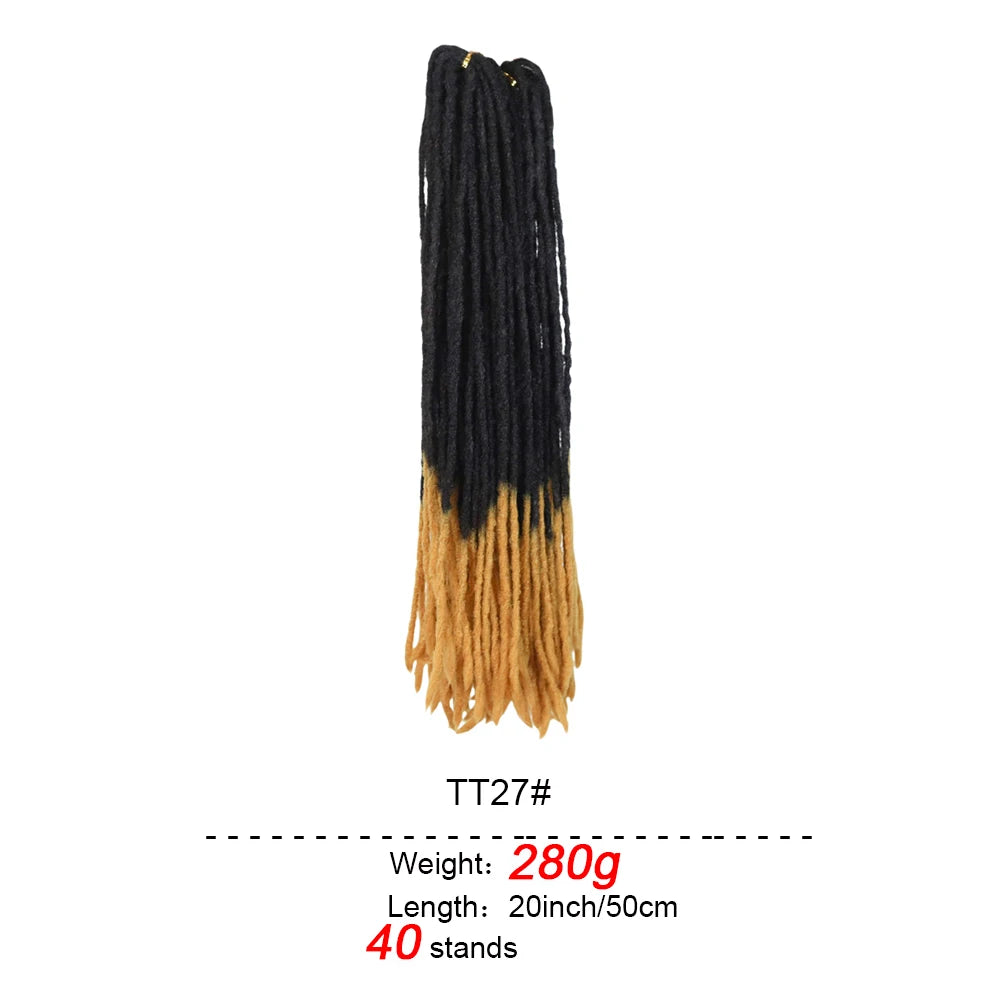 20inch Soft Straight Crochet Hair Braids Synthetic Dreadlocks Extensions Kanekalon Fiber Faux pro Braiding for Black Women