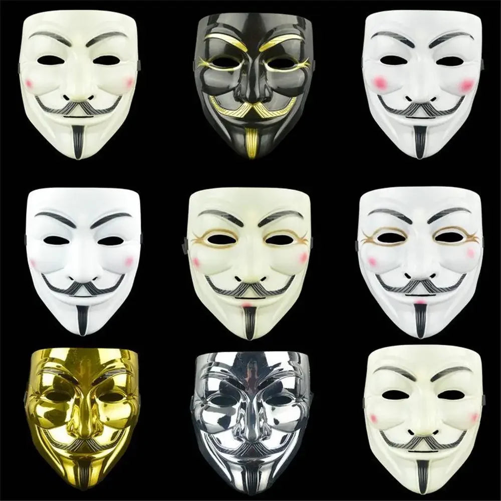 Masques de cosplay d'Halloween V pour Vendetta Film Anonymous Masque pour adultes enfants Thème du film Masque Fête Cadeau Cosplay Costume Accessoire