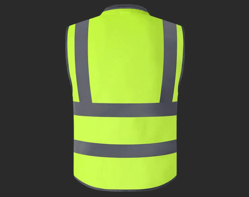 Chaleco de trabajo para hombre con bolsillos, chaleco de alta visibilidad para construcción al aire libre, ropa de trabajo de protección