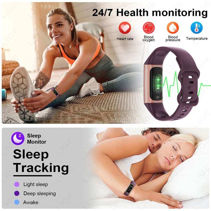 Pulsera inteligente deportiva rastreador de actividad para hombre y mujer banda impermeable conectado al teléfono rastreador de hombres reloj inteligente para Android iOS