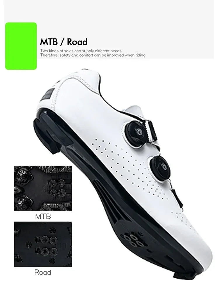 Zapatillas de Ciclismo MTB de Hombre, Botas de Ciclismo de Carretera Deportivas, Zapatillas de Velocidad Planas para Competición, Zapatillas de Montaña para Senderismo, Calzado de Bicicleta, Zapatillas de Ciclismo con Pedal SPD