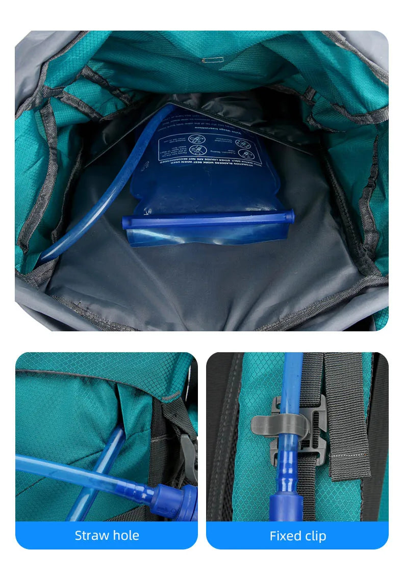 Mochila de senderismo, bolsa de camping, montañismo con funda impermeable para lluvia, mochila de día para hombres y mujeres, mochila de viaje al aire libre, pesca