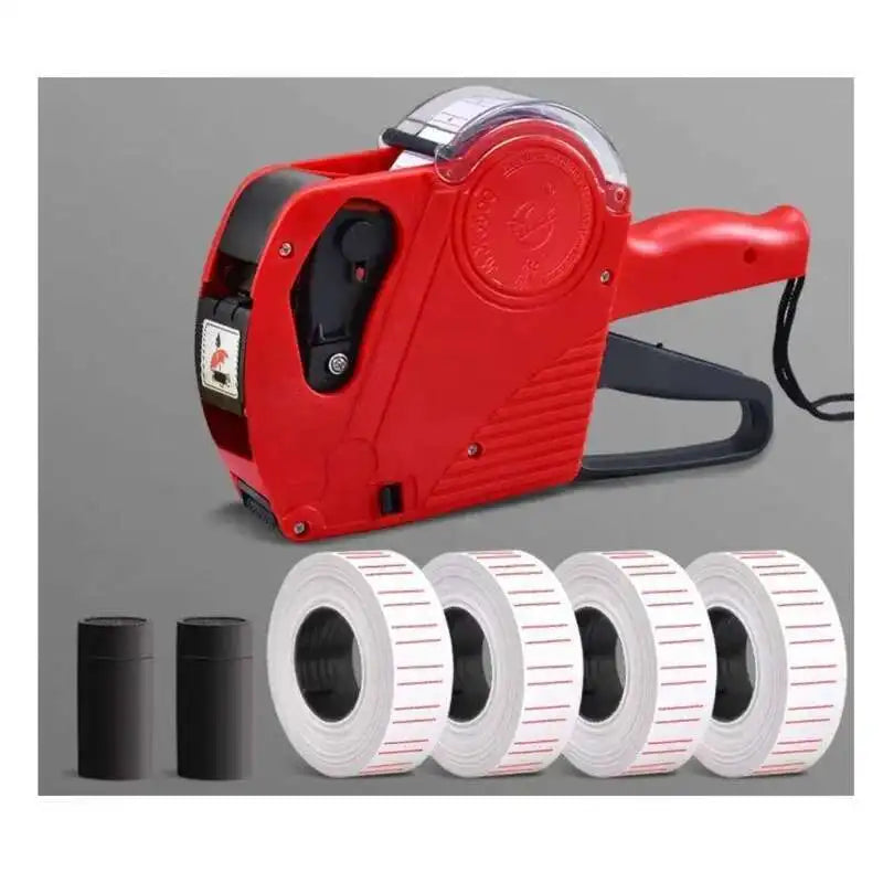 Single Line Price Labeller Set 1, Handheld Pricing Gun + 5500 Labels + Ink Rollers, Date Price Labeler Sticker Tag Printer