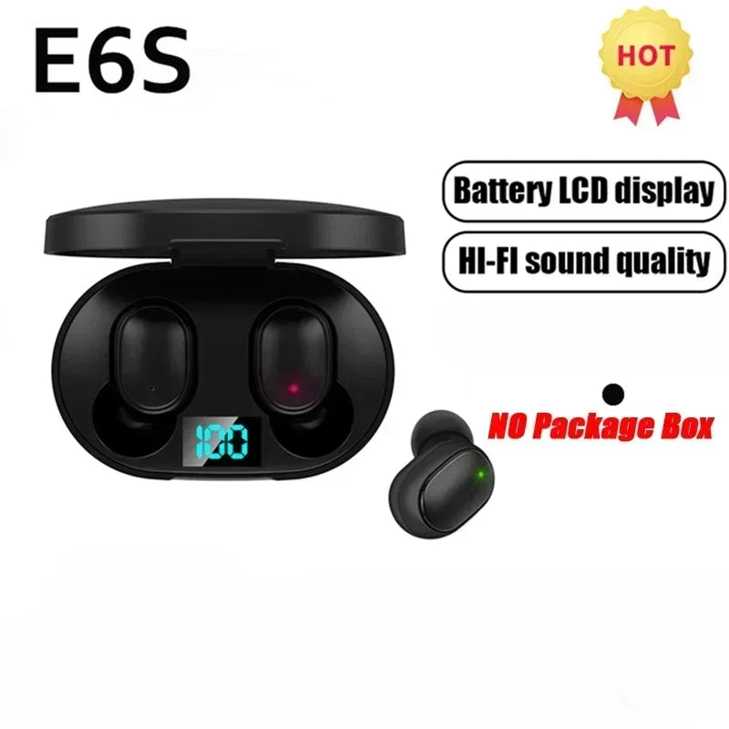 Auriculares inalámbricos Bluetooth E6S, auriculares Bluetooth TWS, audífonos inalámbricos con cancelación de ruido con micrófono
