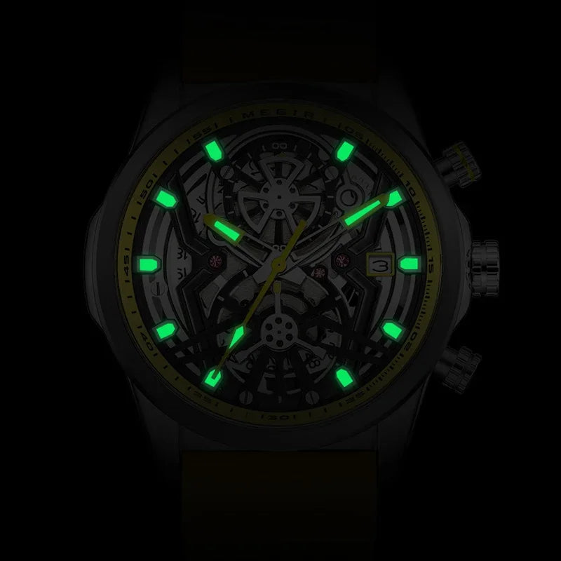 Relojes cronógrafo deportivos para hombre, marca de lujo superior, MEGIR, cuarzo, impermeable, a la moda, reloj de pulsera para hombre con fecha automática y manecillas luminosas