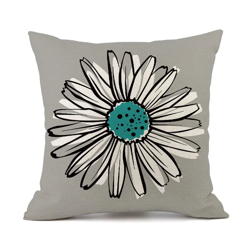 Housse de coussin d'extérieur imperméable 45x45, motif floral, décorative, pour canapé