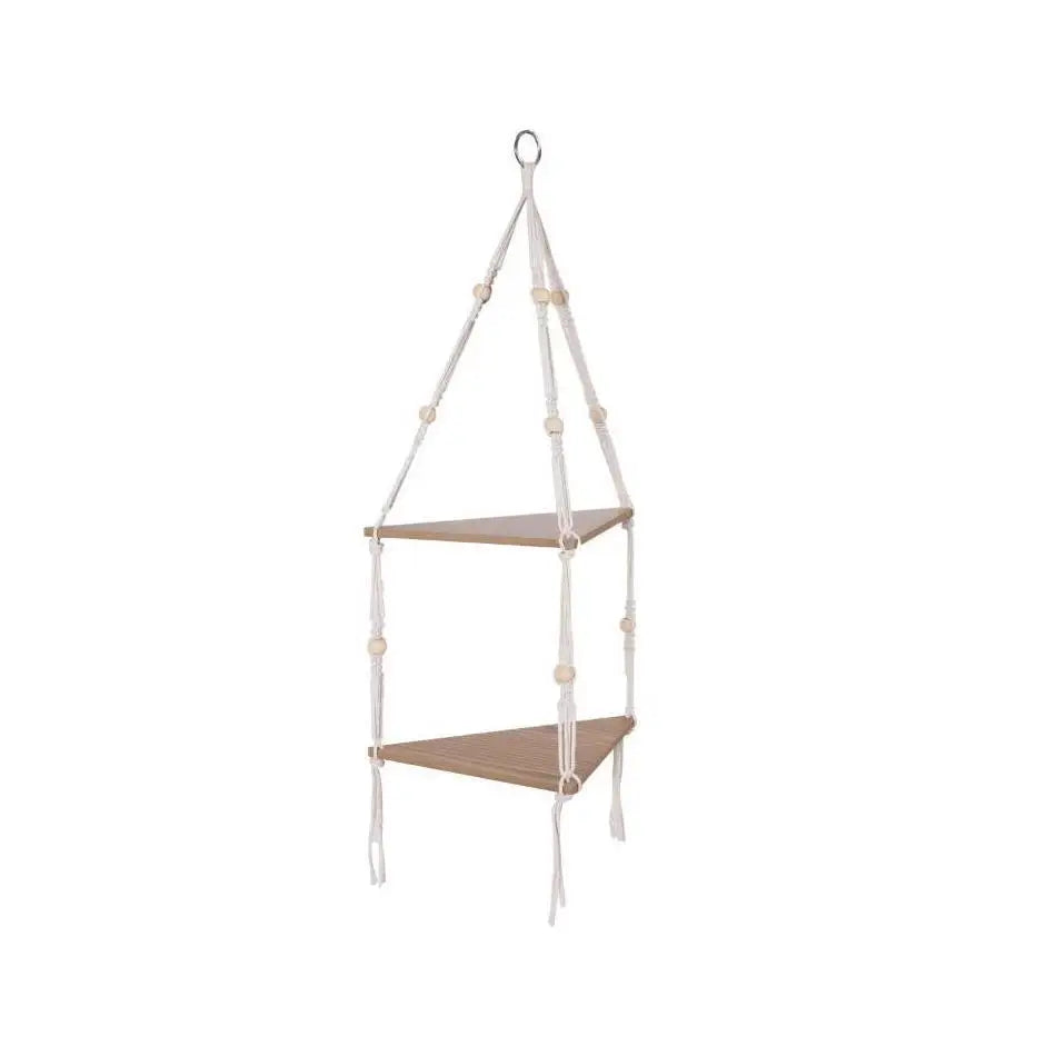 Estantes Flotantes de Madera, Soporte Bohemio para Decoración del Hogar, Estante de Esquina, Decoración Colgante de Pared, Estante de Exhibición Triangular, Artesanías de Decoración del Hogar