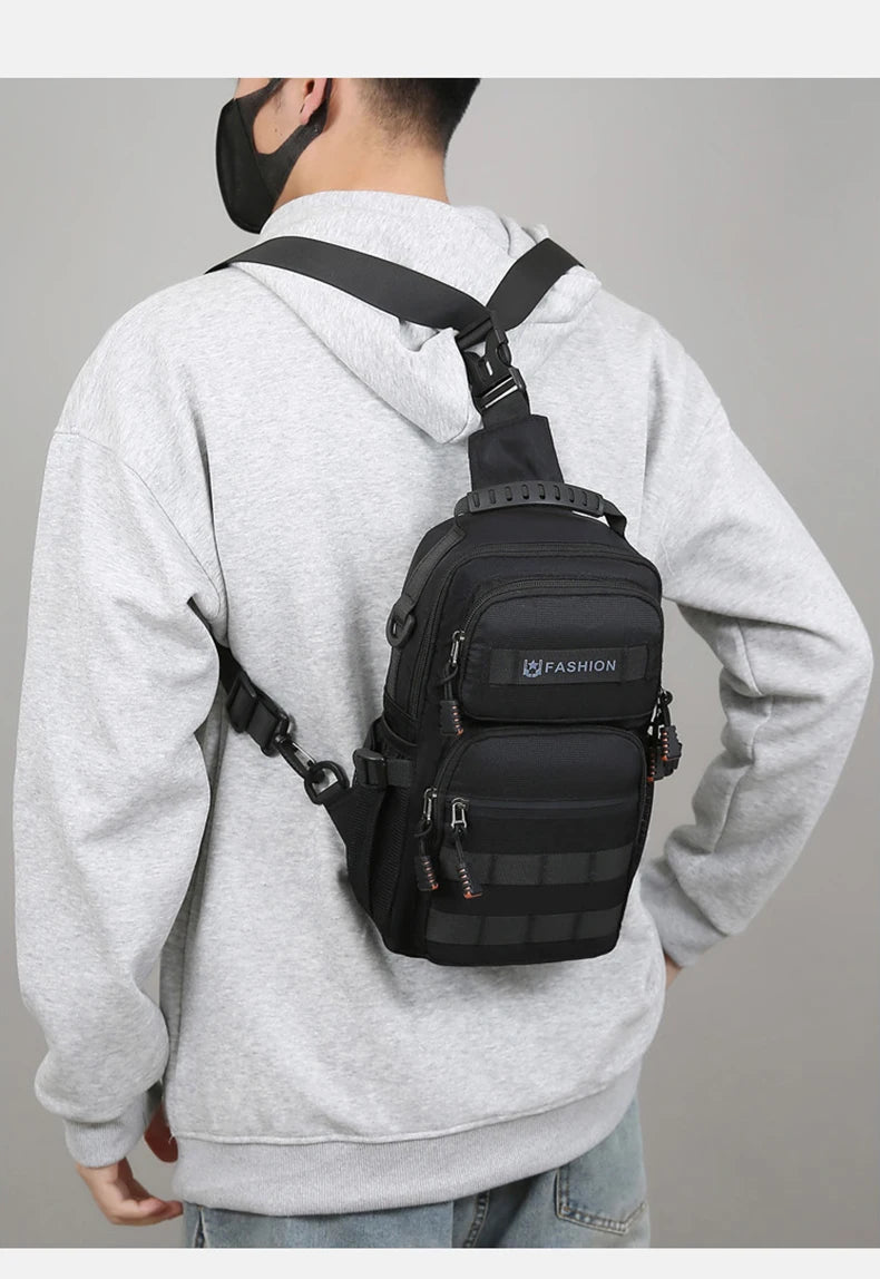 Sac de poitrine de randonnée, sac à dos de voyage multifonctionnel Molle, sac à main léger, pochette pour équipement d'escalade de cyclisme en plein air, grand sac amusant