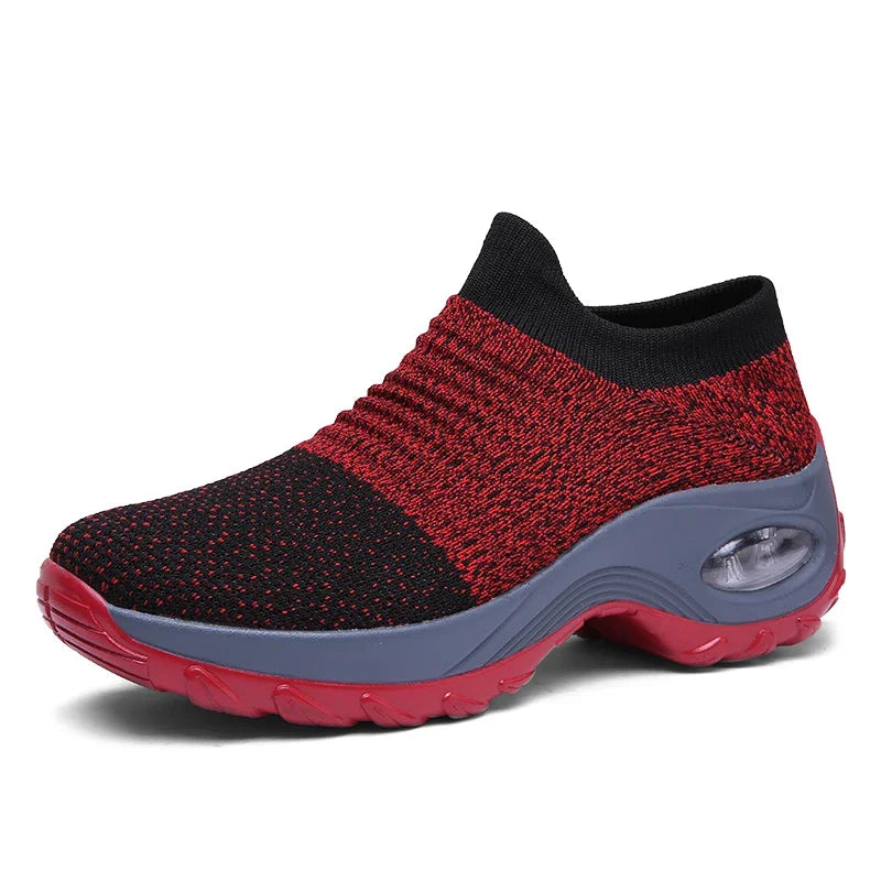 Zapatillas deportivas de mujer, moda de verano, color negro, informales, de malla transpirable, ligeras, con cámara de aire, antideslizantes, para correr