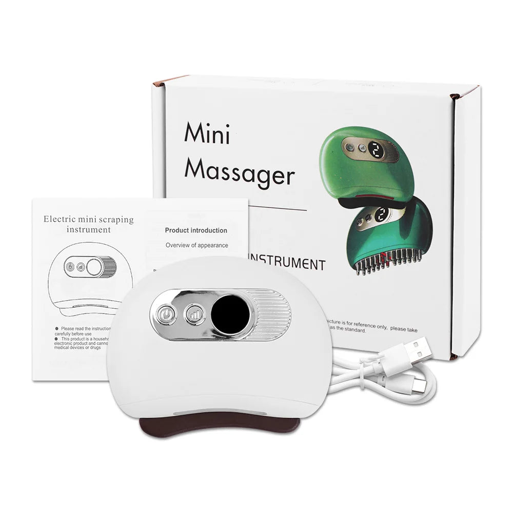 Masajeador Guasha Eléctrico Corporal Raspado Calentamiento Vibración Músculo Guasha Facial Cuello Ojos Cuchillo de Masaje Piedra Gua Sha Raspador Gouache