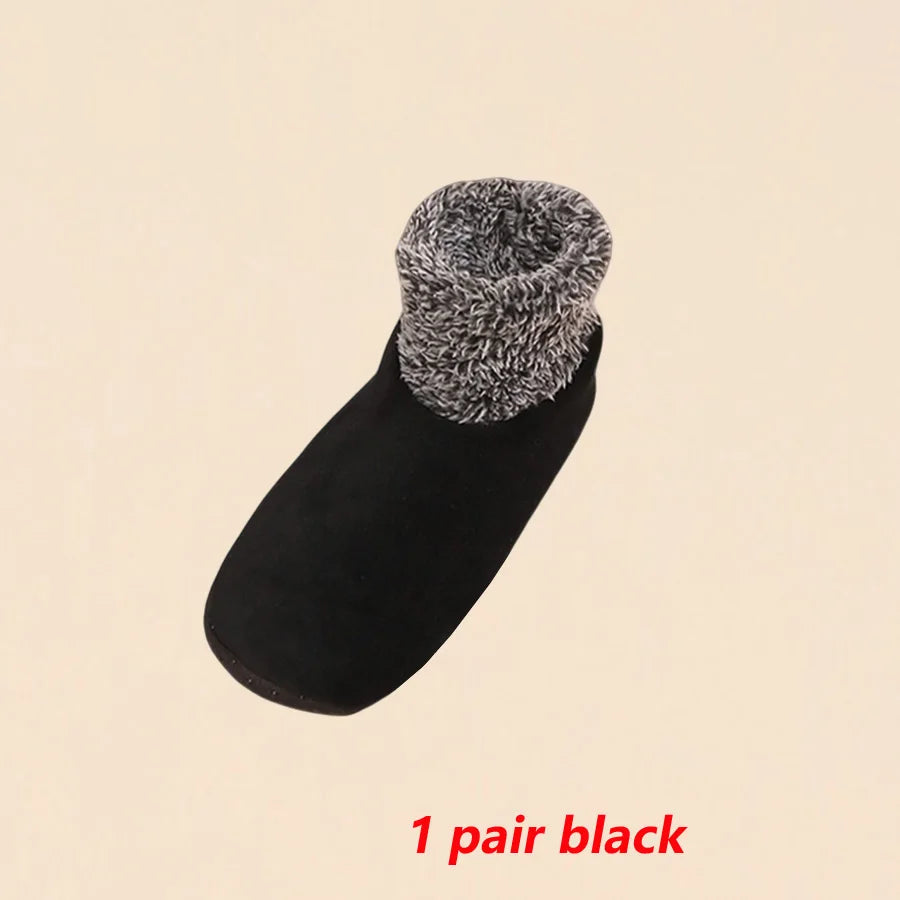 1 par koselige, fuzzy trim gulvsokker, ultravarme, tykke, myke vintersokker innendørs, kvinner, kaldt vær, sklisikker såle, komfortable
