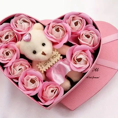 Caja de regalo de jabón Oso Rosa