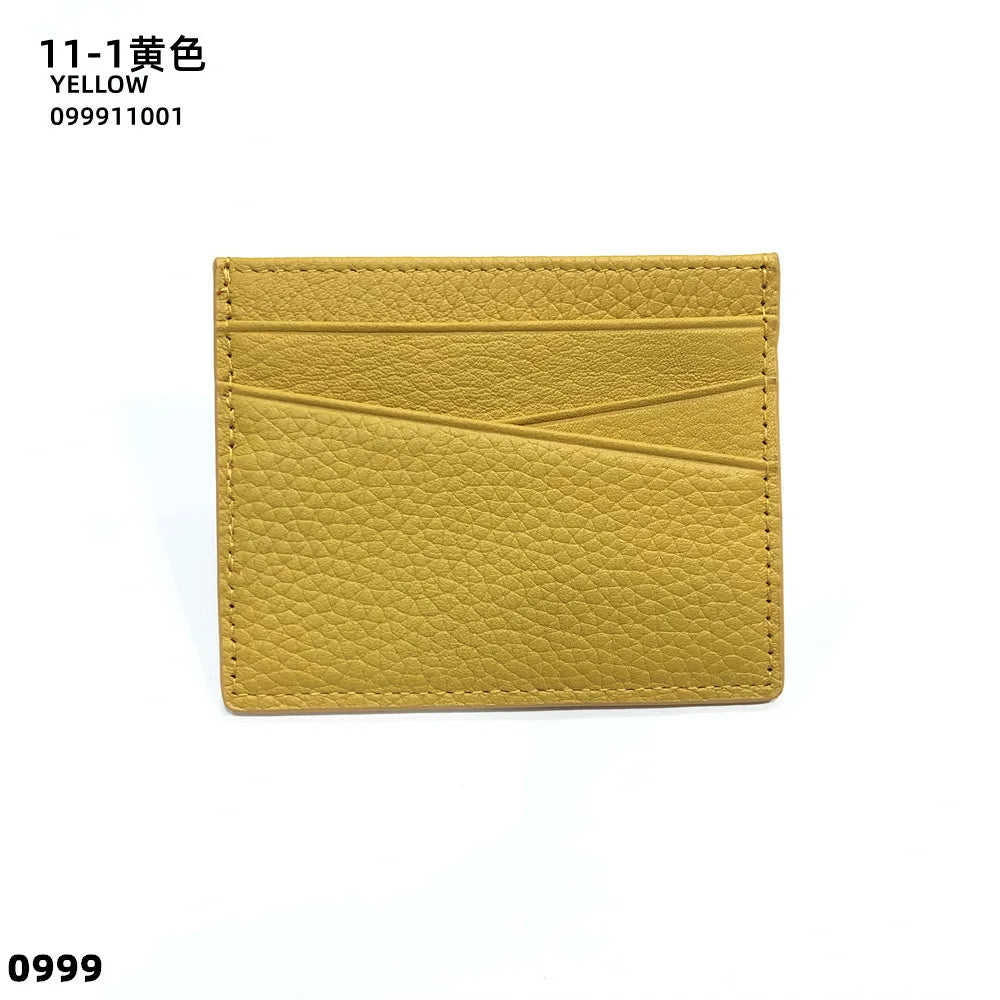 Tarjetero de lujo 100% cuero genuino para negocios, hombres, identificación, estuche para tarjetas de crédito, moda, regalo para mujeres, mini cartera delgada