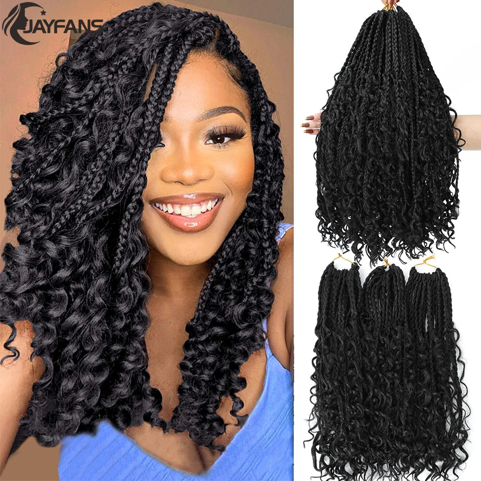 Goddess Box Braids Bob – Bohemian Style with Vibrant Ombre Colors