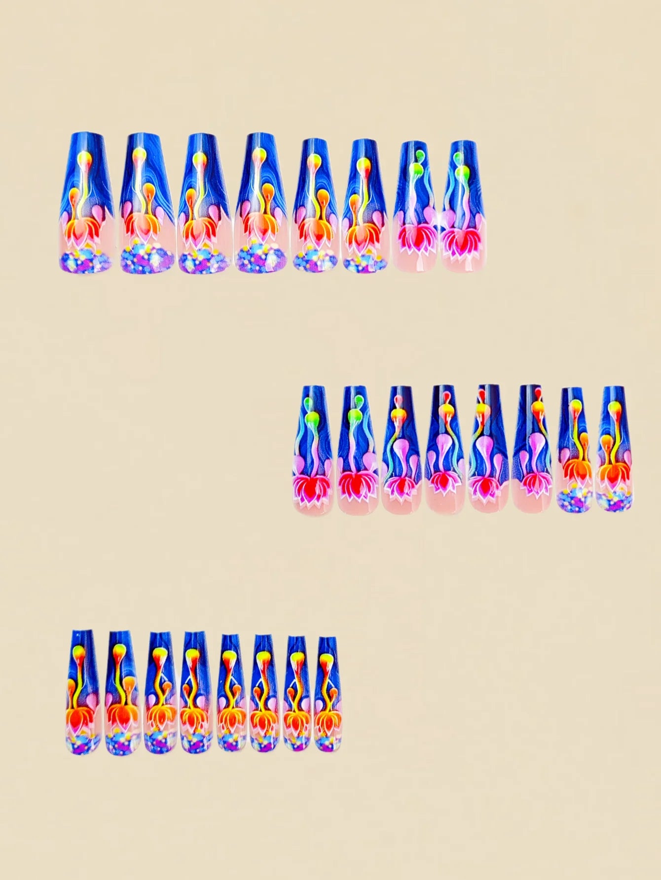 Gradient Flower Ballet Nail Stickers