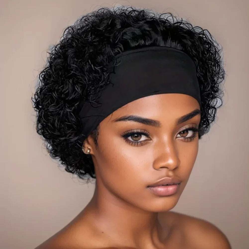 6" Curly Pixie Headband Wig