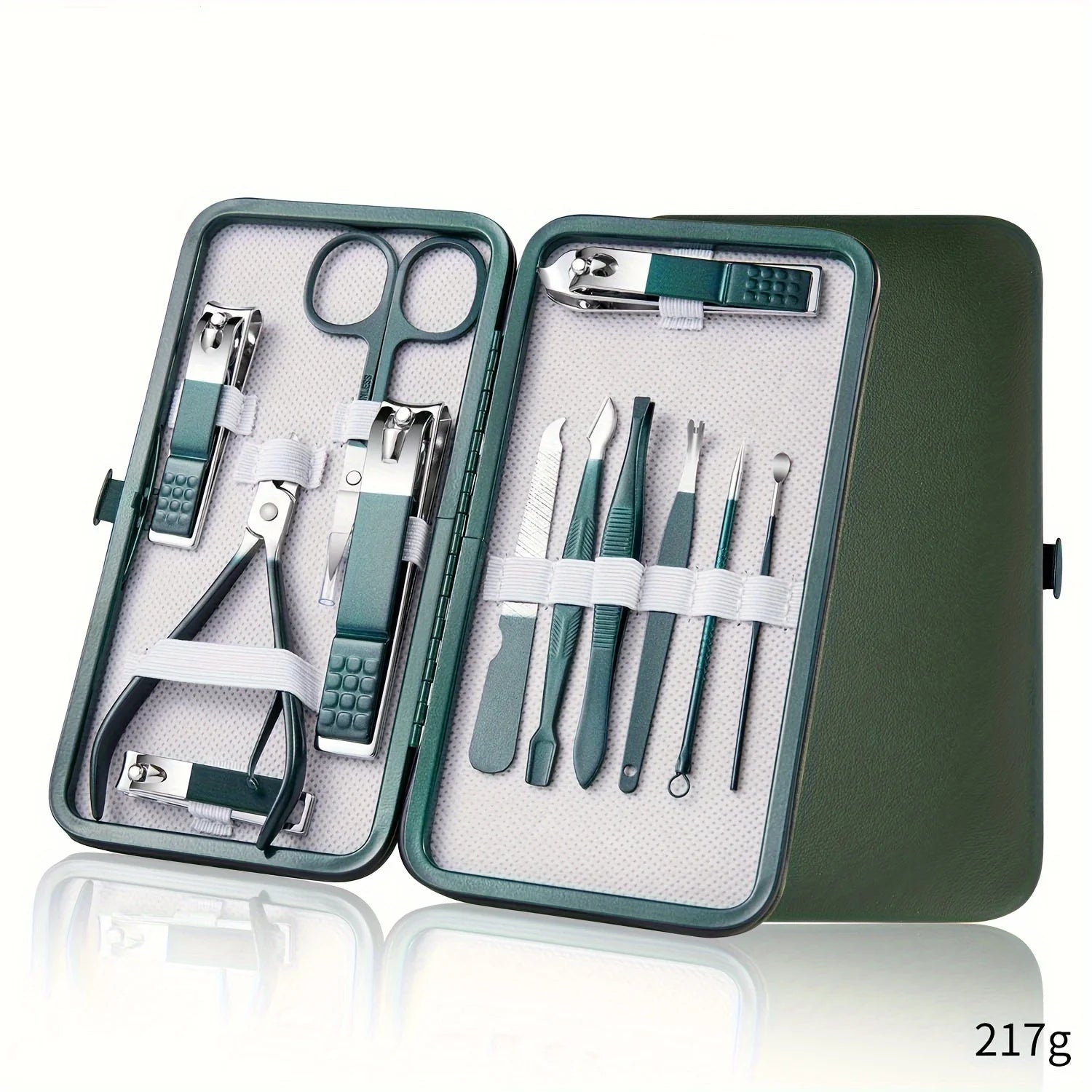 Kit profesional de 7/10/12/18 piezas para el cuidado de uñas, set de manicura y pedicura de acero inoxidable, set de cortauñas con estuche de viaje