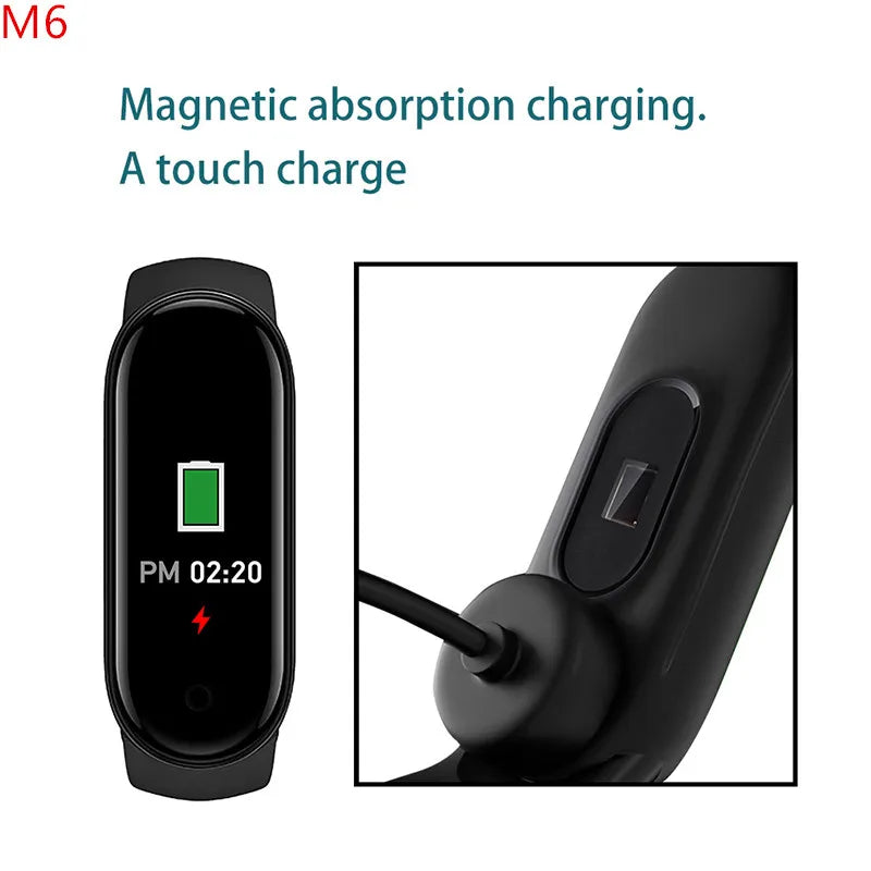Pulsera inteligente multifunción, monitor de ritmo cardíaco y presión arterial, podómetro, música, monitorización del sueño, reloj deportivo inteligente M6