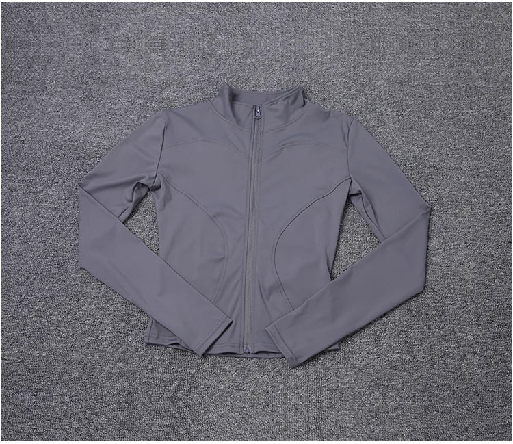 Chaqueta deportiva para mujer, camisa de manga larga, abrigo para hacer ejercicio, ropa de gimnasio, ropa deportiva para yoga