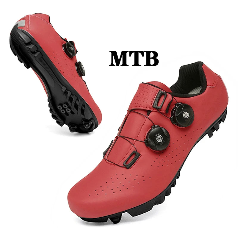 Zapatillas de Ciclismo MTB de Hombre, Botas de Ciclismo de Carretera Deportivas, Zapatillas de Velocidad Planas para Competición, Zapatillas de Montaña para Senderismo, Calzado de Bicicleta, Zapatillas de Ciclismo con Pedal SPD