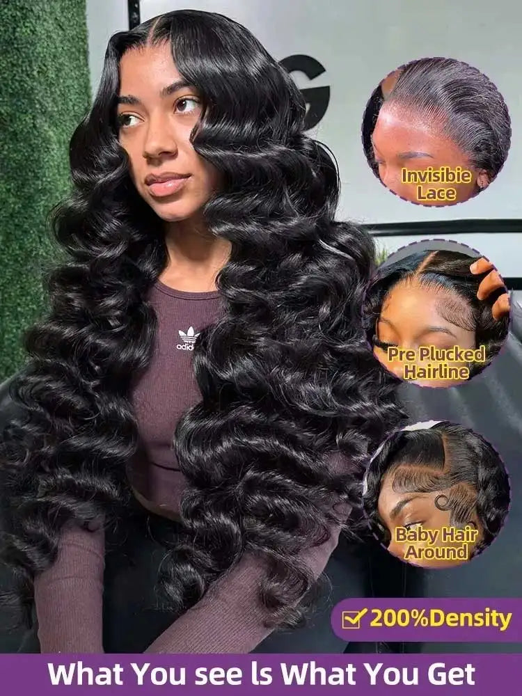 13x6 HD Lace Loose Deep Wave Frontal Wigs 250% Transparent 30 40 Inch 13x4 Deep Water Wave Curly Lace Front Human Hair Wigs