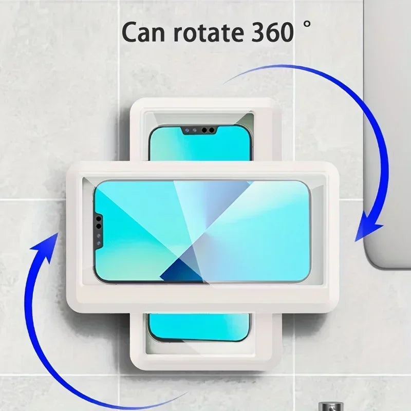Étui de téléphone portable étanche et antibuée, rotatif à 360°, pour salle de bain, douche, support de téléphone, étanche, peut être touché, téléphone de douche