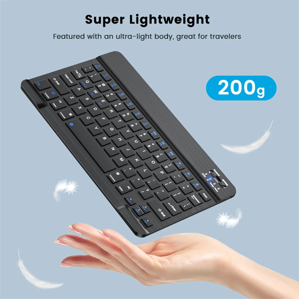 Teclado y ratón inalámbricos Bluetooth para IOS Android Windows Tablet para iPad Air Mini Pro teclado español coreano portugués ruso