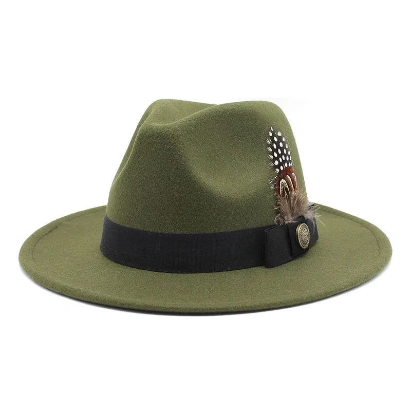 Sombrero Fedora Clásico de Plumas