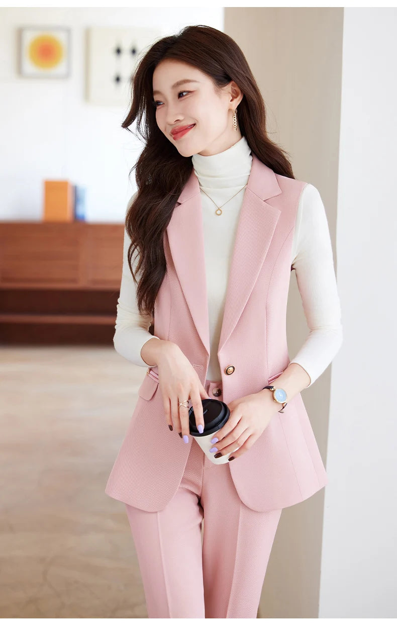 Women Pants Sets Off Shoulder Sleeveless Vest Top Female Pencil Pants Women 2 Piece Set Outfit Elegant Women's Pants Suit