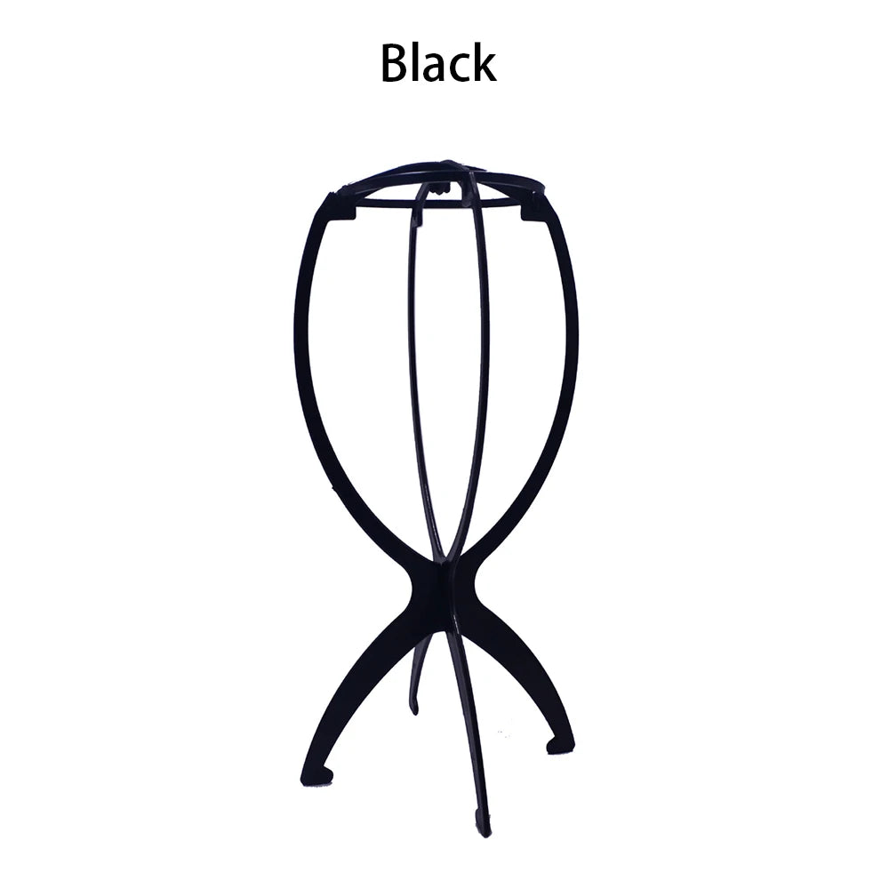 1PCS Soporte Plegable para Peluca Plástico Ajustable Portátil Soporte de Exhibición para Sombrero Maniquí Duradero Cabeza de Maniquí Plástico Negro, rosa, azul