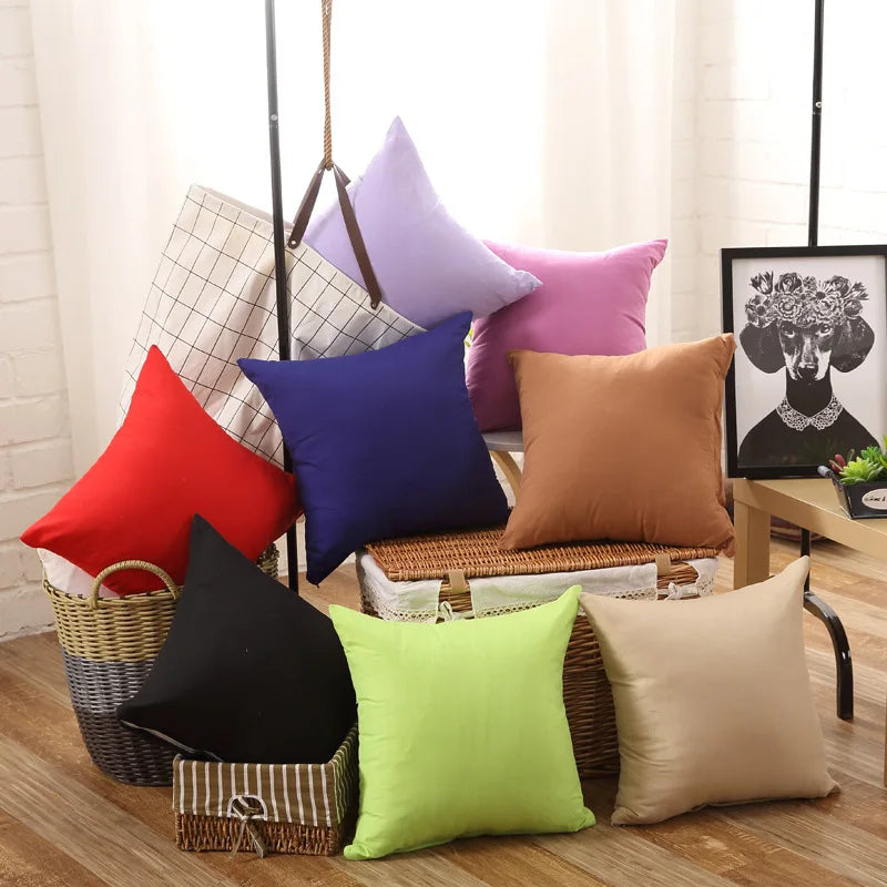 Candy Color Cushion Cover Solid Color Pillow Case Cover Decorative Pillowcase Seat Car Cushion Cover Pillow Case Home Supply