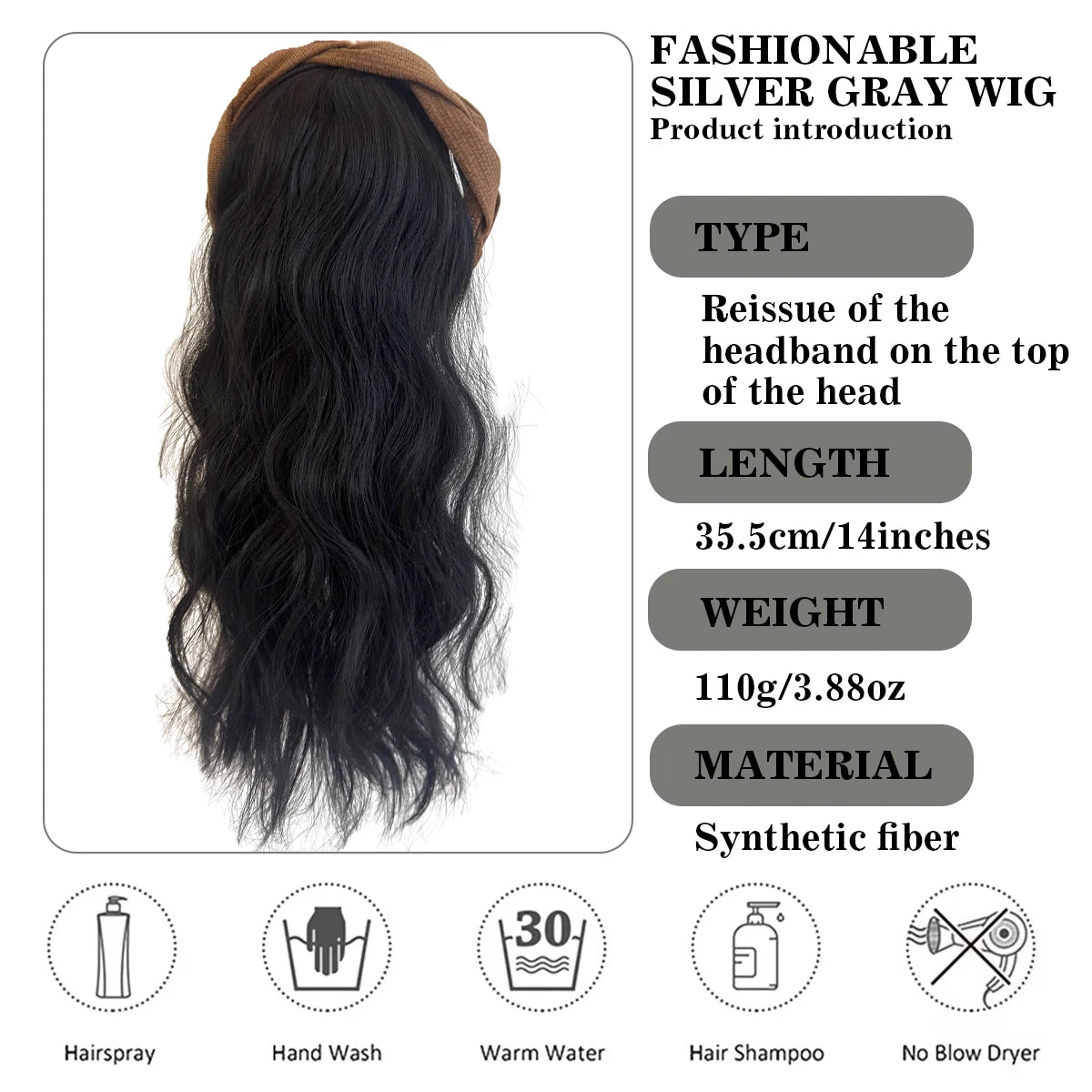 topper Bandeau synthétique cheveux bouclés tête de remplacement bloc perruque pour femmes bandeau résistant à la chaleur extension de cheveux perruque