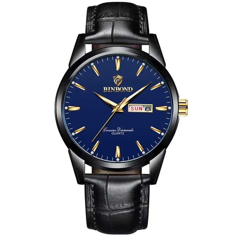Hombre Reloj Superior Marca de Lujo Reloj de Pareja para Mujer Hombre Reloj Impermeable Calendario Masculino Relojes de Pulsera de Cuarzo Correa de Cuero Señoras