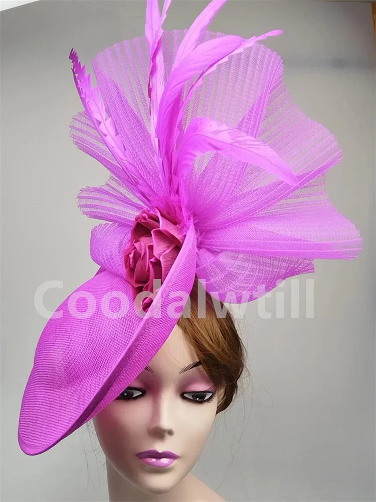 Sombreros de flores, fascinadores, gorro estilo pillbox para fiestas, bodas, elegantes gorros de iglesia para mujeres, para ocasiones, carreras, sombrerería con red para el pelo
