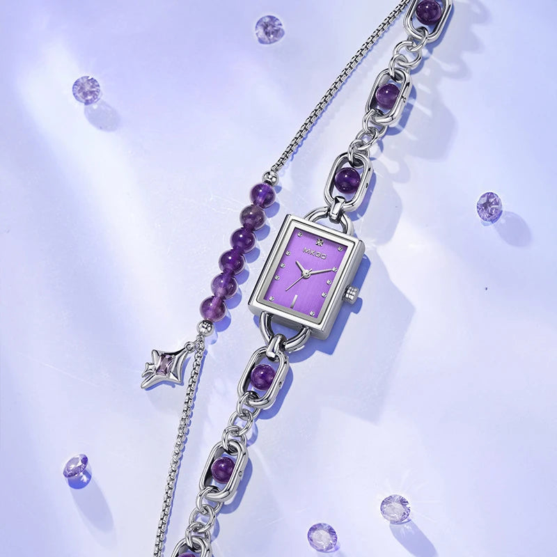 Women's Watch Light Luxury Brand Crystal Exquisite Medieval Emerald Bracelet Ladies Fashion Quartz Watches Accessories