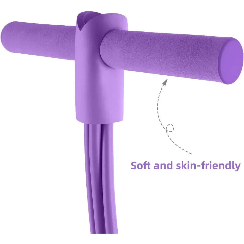 4-Level Resistance Band Tensioner with Non-Slip Handles - Home Fitness Equipment for Abdominal Muscle Training Yoga Abdominal