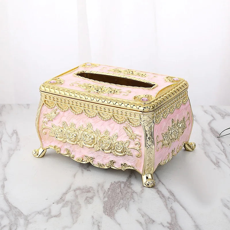 Servilletero de papel, estilo europeo, caja de plástico, dispensador de servilletas de cocina, organizador de almacenamiento de escritorio, decorativo para el hogar