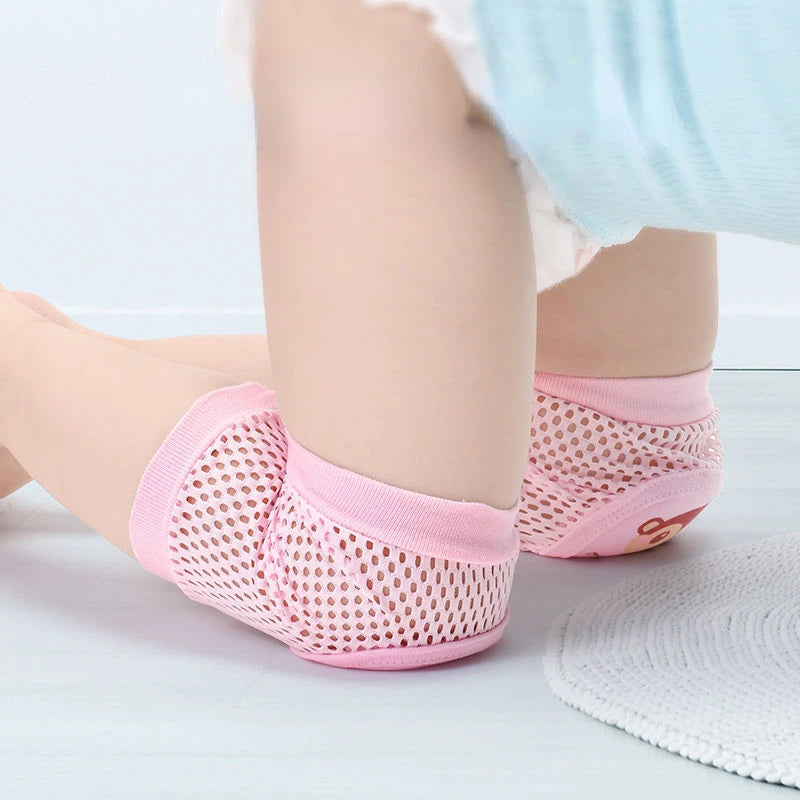 Rodilleras de bebé de 2 piezas, protección anticaída para gatear para niños pequeños, finas de verano, rótula de malla, rodillera protectora, seguridad para bebés