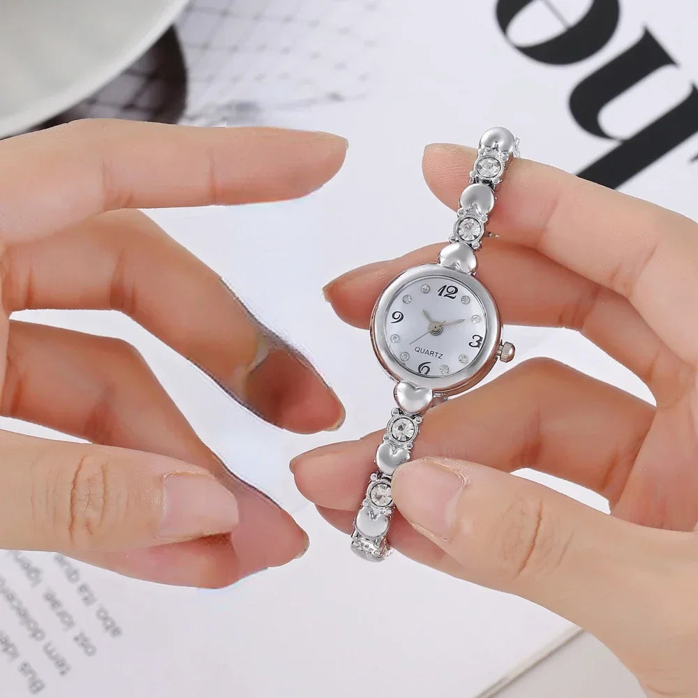 Reloj de pulsera de mujer Hot Sale, correa de acero inoxidable, moda, sencillo, reloj de cuarzo para estudiante, reloj de pulsera de lujo, Dropshipping