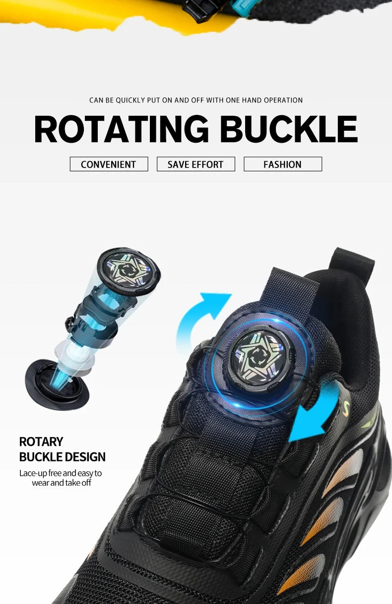 Steel Toe Work Shoes for Men Lightweight Breathable Work Sneakers Indestructible Anti-Smash Anti-Puncture Safety Shoes Man