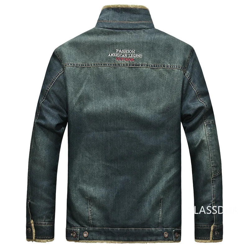Chaquetas vaqueras para hombre, abrigos de invierno, chaquetas de jean cálidas de lana, chaquetas vaqueras azules casuales para hombre de alta calidad, abrigos vaqueros de nueva moda 5XL