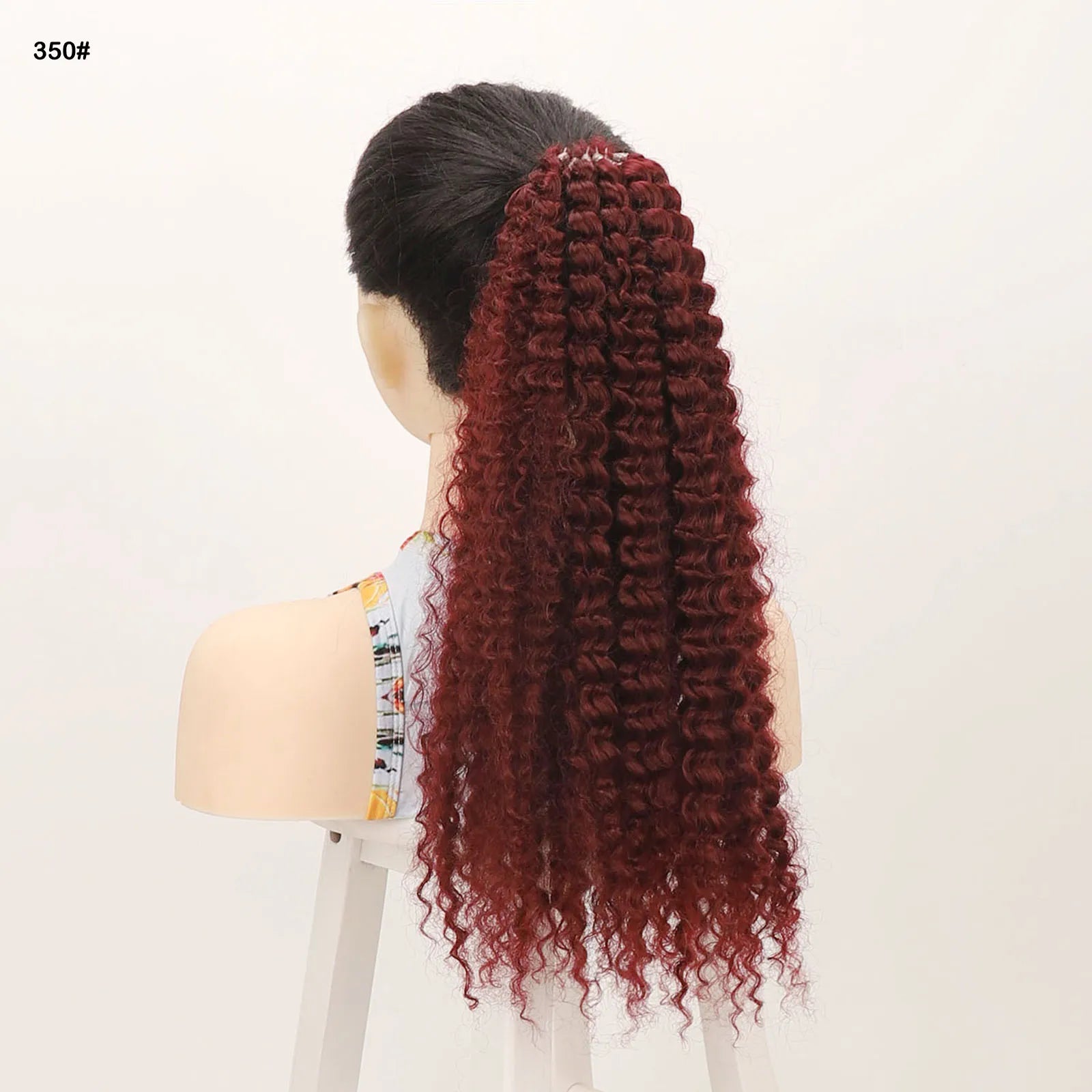 Jeedou Ponytails Loose Deep Curly Hair Ring Design Afro Fluffy Texture Synthetic Ponytail Extension for Women Daily Use