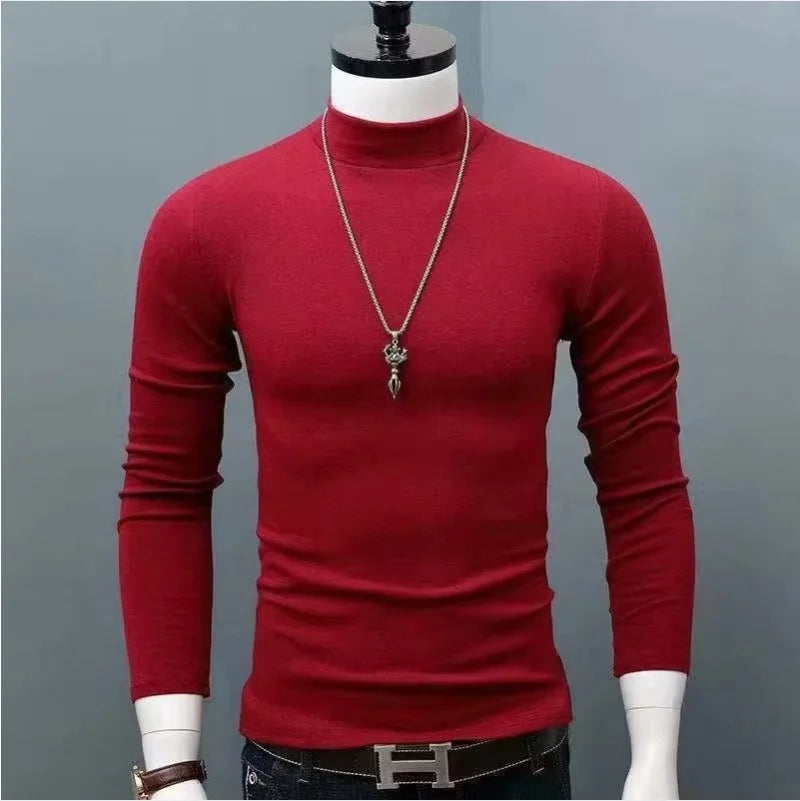 Men’s High-Neck Slim Cotton Tee