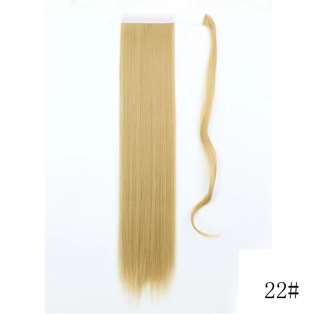 LISI GIRL Synthetic 22/34 Inches Wrap Ponytail Long Afro Curly Hair Extensions Hairpieces Pony Tail Fake Hair Heat Resistant