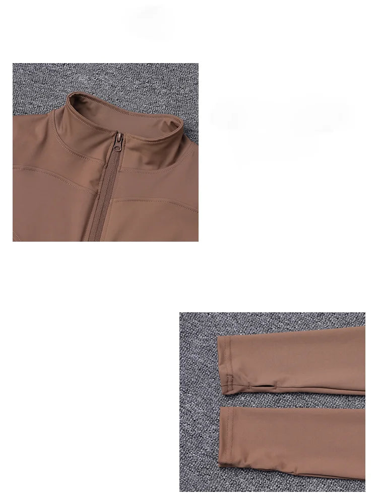 Chaqueta deportiva para mujer, camisa de manga larga, abrigo para hacer ejercicio, ropa de gimnasio, ropa deportiva para yoga