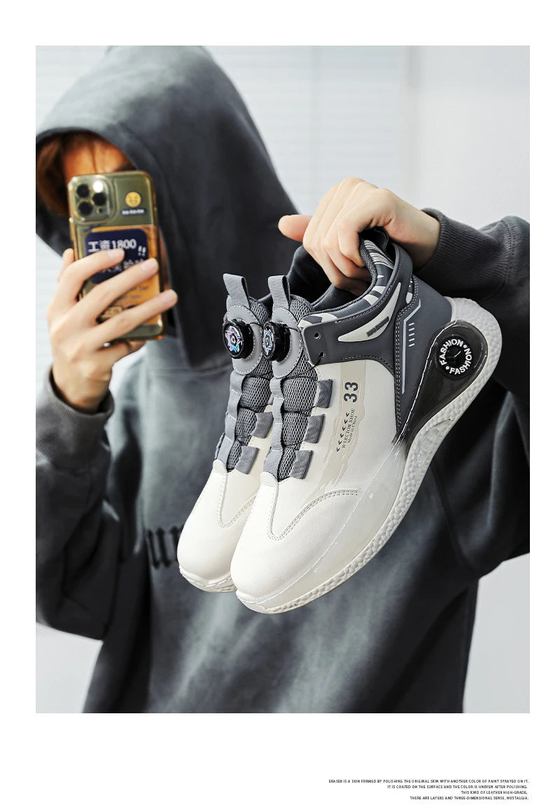 Zapatillas de Hombre con Hebilla Giratoria Cómodas Antideslizantes con Cordones Duraderas para Actividades al Aire Libre de Hombre