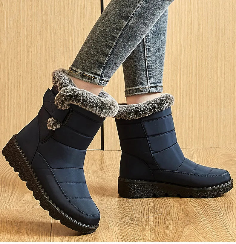 Women's Boots Trend Winter Shoes For Woman Winter Boots Ankle Low Heels Botas Mujer Waterproof Snow Boots With Fur Shoes